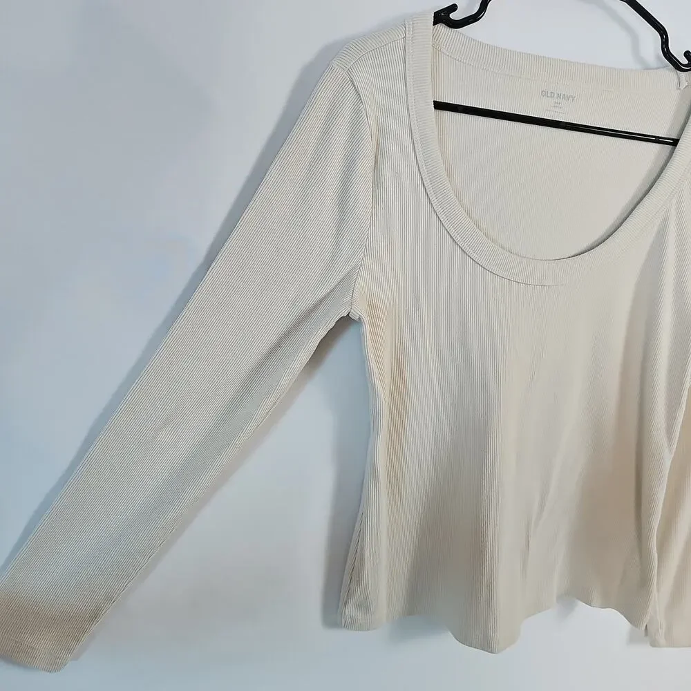 Old Navy Womens Sz. XL Petite,Ribbed Knit/V-neck/Long Sleeve Shirt/3-Pack Bundle